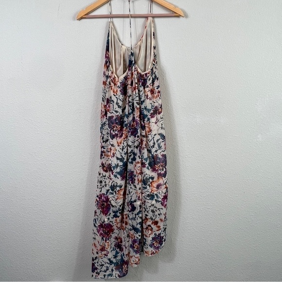 Zara Maxi Dress Women's XS Floral Racer Back Asymmetrical Hem Strappy Lined - Picture 2 of 7
